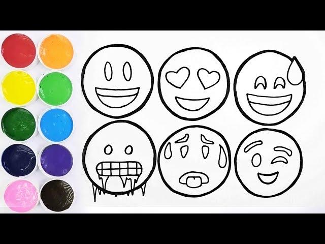 Dibujar y Colorear Emojis Para Niños - Aprende Colores - Learn Colors | FunKeep