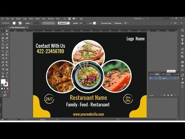 illustrator tutorial | Social media Food Banner Design