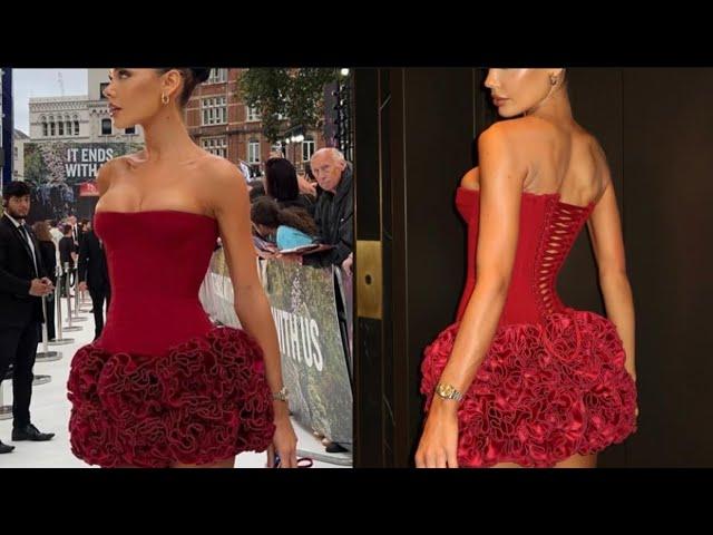 How to sew a trendy corset dress with a Rose flower design/ total beginners friendly