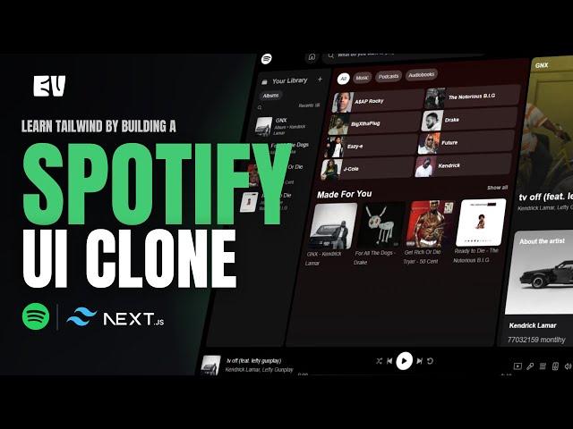 Build and Deploy a Spotify UI Clone  | Tailwind.css Mini-Course | Next.js and Taiwlind.css