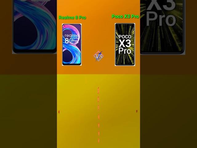 Realme 8 Pro Vs Poco X3 Pro Full Comparison / Poco / Realme , #Shorts , #YoutubeShorts