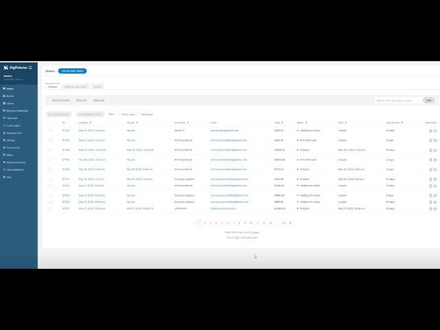 DigiFabster Demo: Managing Order Data