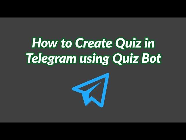 How to create Quiz in Telegram | Create MCQ using Telegram