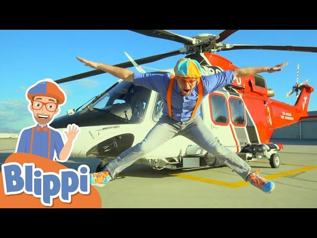 Blippi Explores a Firefighting Helicopter | Learn Vehicles for Kids | Educational Video for Toddlers