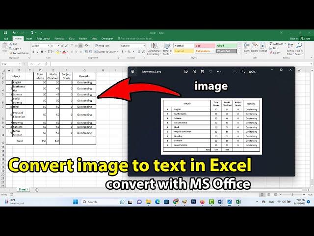 How to convert image to text in excel 2016