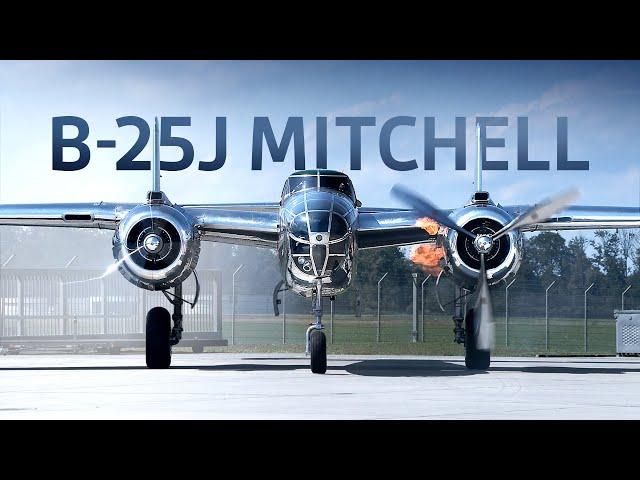 B-25J "MITCHELL" (100% ORIGINAL SOUND) -4K- FULL ENGINE START-UP + TAKE-OFF