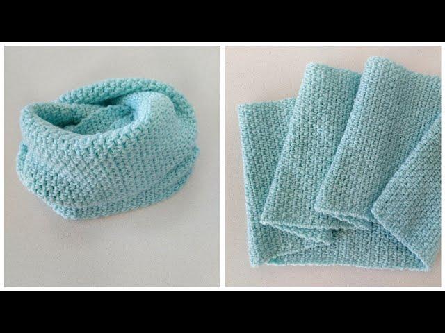 Crochet snood with 2 turns for any size. Crochet rice pattern