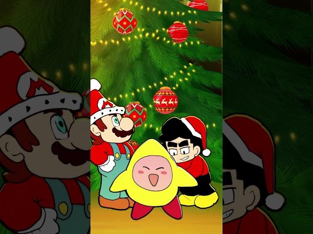 Mario and LOKMAN helping Kirby with the Christmas Tree #shorts