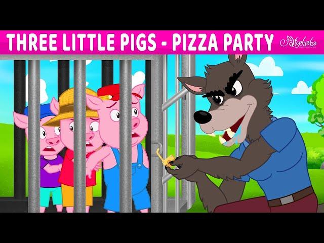 Three Little Pigs | 3 छोटे सूअर | Pizza Party | Bedtime Stories