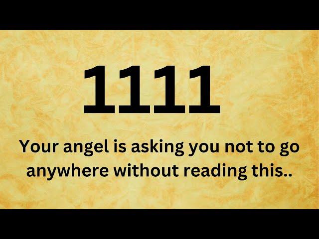 ️1111 Your angel is asking you not to go anywhere without reading this..Open this now..