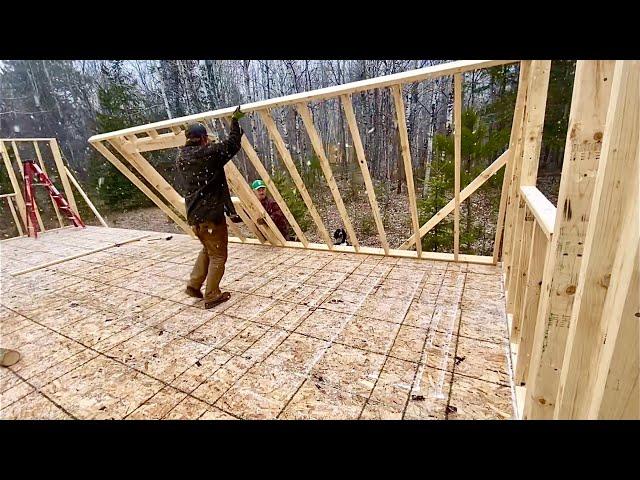 Simple Mortgage Free Cabin Build Pt 3: Wall Framing And T1-11 Installation