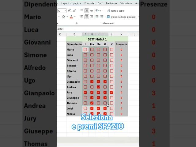 Ottimizza l'uso delle CHECKBOX in Excel 365 con SELEZIONA+SPAZIO @planetexcel