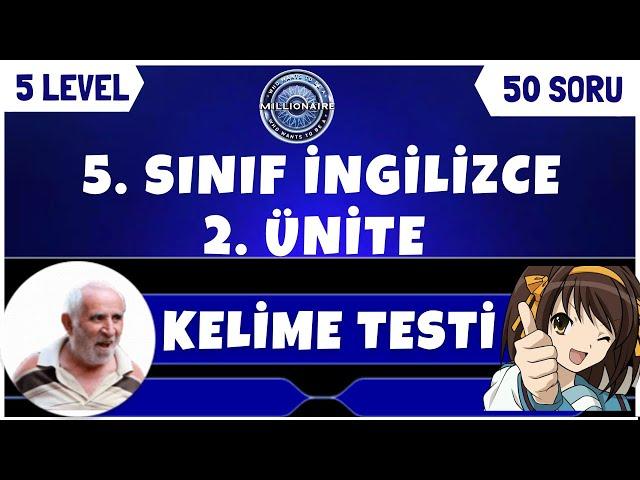 5. Sınıf İngilizce 2. Ünite Kelime Quizi