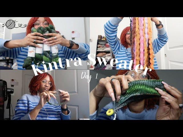 day 1 | knitting the kintra sweater test knit (fingering weight version) | daily vlog