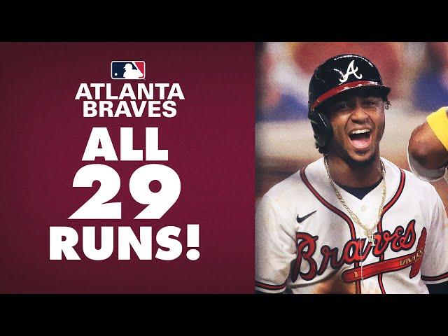 29 RUNS! All runs from the Braves 29-9 win over the Marlins! (NL Record)