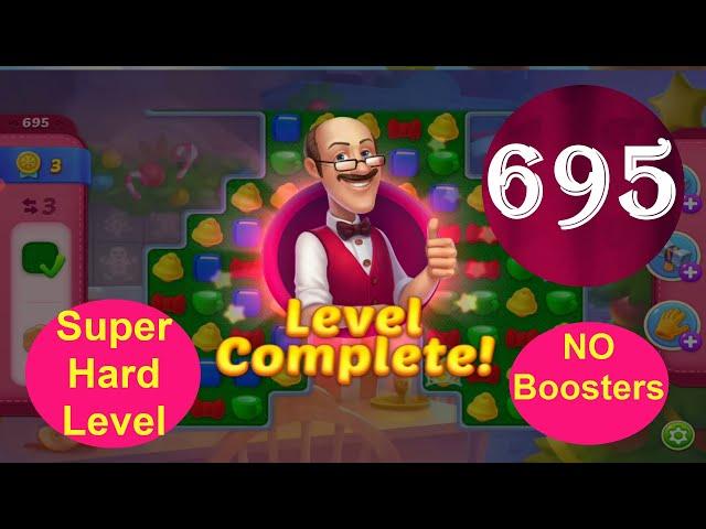 HomescapesLevel 695 - [20 moves] [2021] [HD] solution of Level 695 Homescapes[No Boosters]