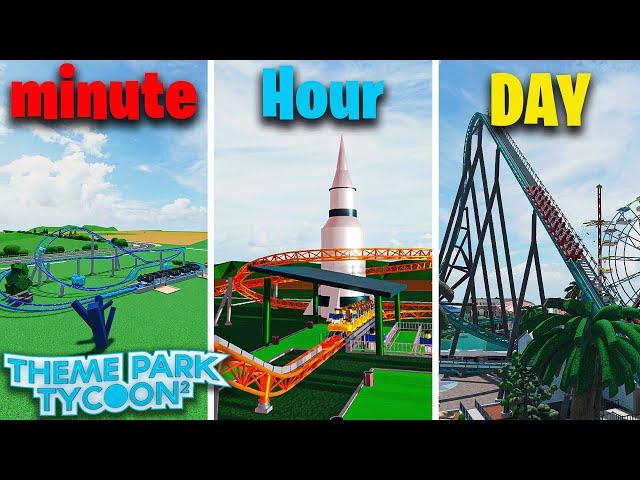 Building a Theme Park in 1 MINUTE, 1 HOUR, and 1 DAY!