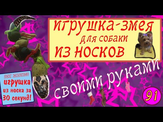 ИГРУШКА ДЛЯ СОБАКИ ИЗ НОСКОВ СВОИМИ РУКАМИ. + игрушка из носков за 30 сек!