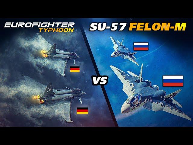 Flight Of 2 Eurofighter Typhoon Vs 2 Su-57 | Digital Combat Simulator | DCS |