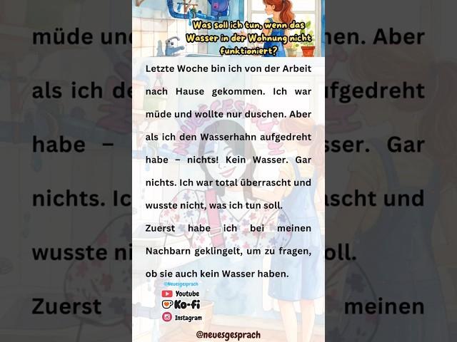 A Short Story in German  :Listen and Learn (40) #deutschlernen  #neuesgesprach  #shorts