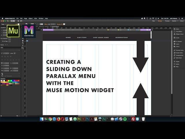 Creating a Sliding Down Parallax Menu with the Muse Motion Widget | Adobe Muse CC | Muse For You