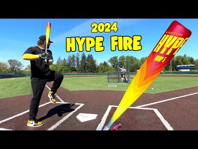 Hitting with the 2024 EASTON HYPE FIRE | USSSA Baseball Bat Review (new exit velo record)