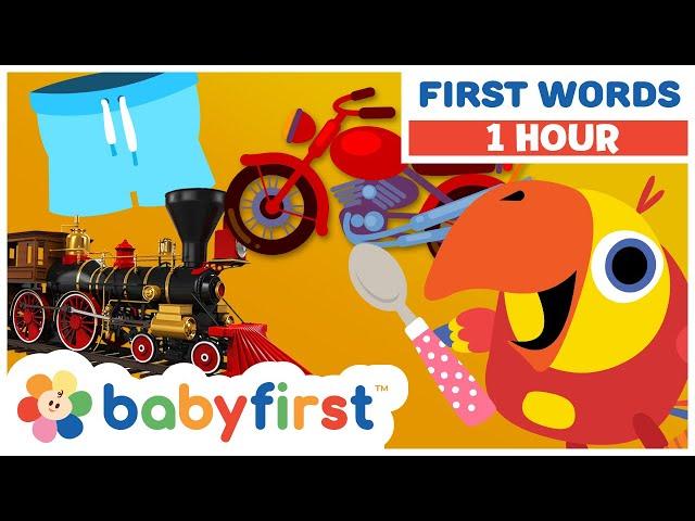 Toddler learning videos with Larry Vocabularry | First & New words for kids | 1 Hour | Baby First TV