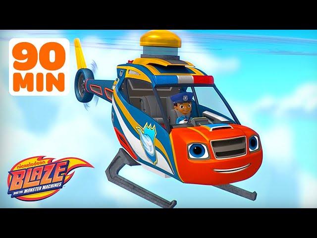 90 MINUTES of Blaze's BEST Police and Firefighter Rescues!  | Blaze and the Monster Machines