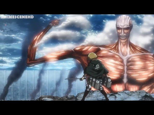 Armin and Eren vs Colossal titan I Attack on titan season 3 HD (60fps)