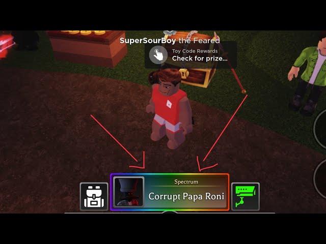 CLAIMING SUPER RARE CORRUPT PAPA RONI FROM TOY CODE - Roblox Survive the killer