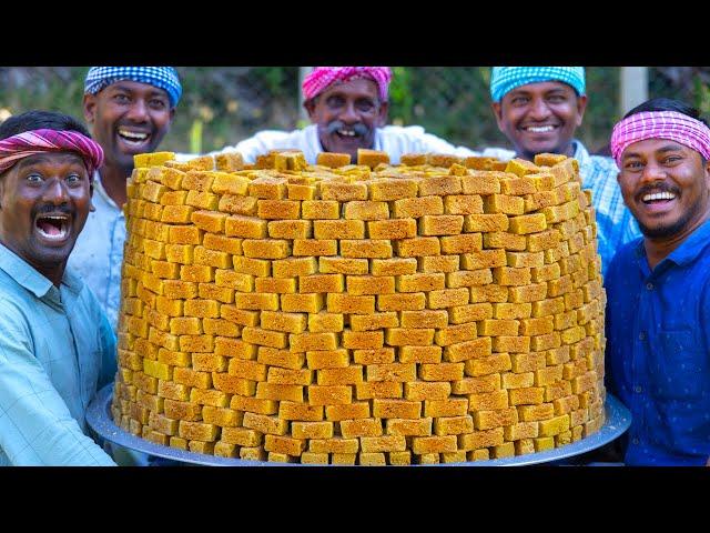 1000 MYSORE PAK | Traditional Mysore Pak Recipe Cooking in Village | Quick & Easy Sweet Recipe