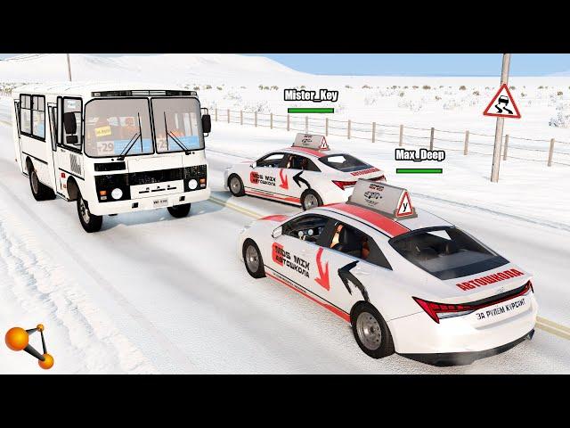 ДВА УЧЕНИКА АВТОШКОЛЫ НЕ ПОДЕЛИЛИ ДОРОГУ! ИСТРУКТОРЫ В ЯРОСТИ | BeamNG.drive