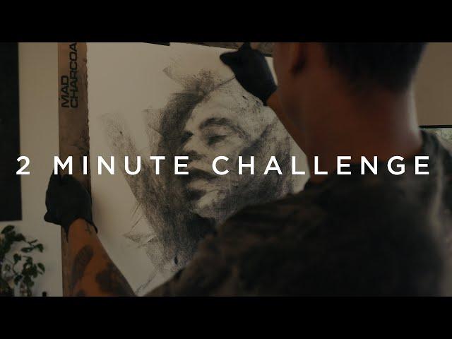 2 Minute Drawing Challenge | Charcoal Portrait Drawings