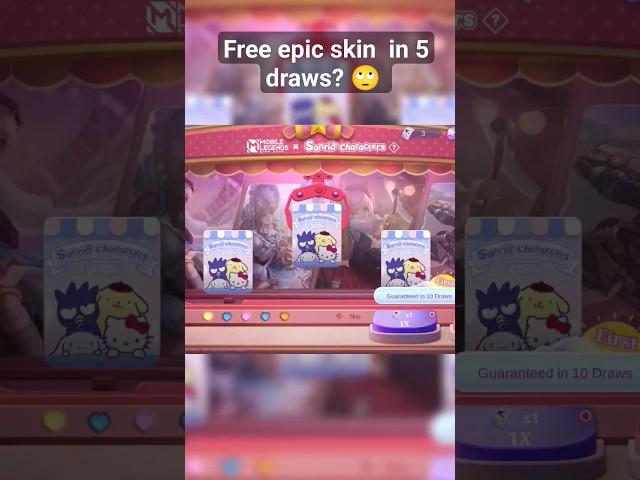 i got an epic skin in 5 draws #shorts #short #mobilelegendindonesia