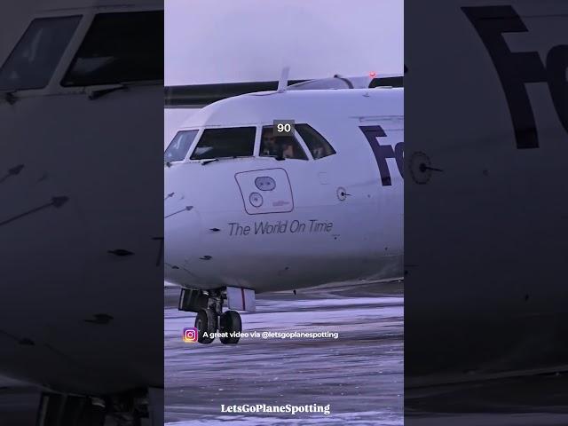 Freighter’s Frosty Footwork! (ATR Freighter Nose Wheel Unsticks From Taxi Surface)