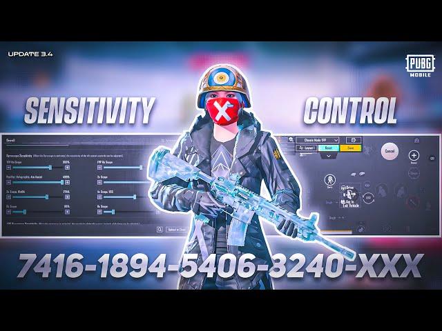 New Update 3.4  Best Sensitivity Code + Control settings Bgmi/Pubg Mobile 2024