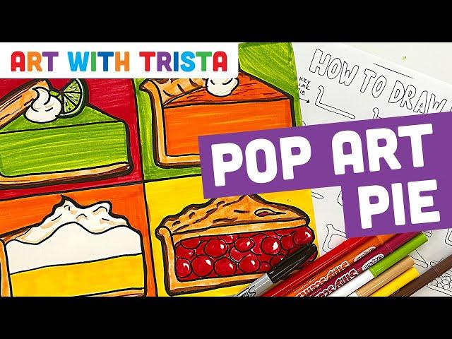 How to Draw A Slice of Pie in the Style of Andy Warhol Pop Art - Art With Trista Video Tutorial