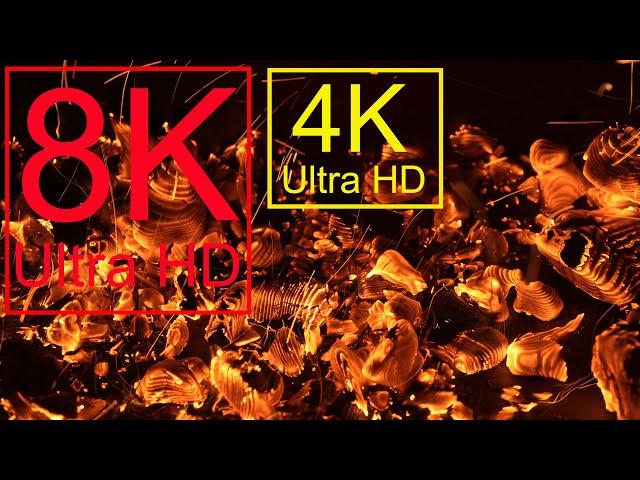 8K Burning coal | Relax for sleep | Crackling fire | Bonfire | Flame | Тлеющие угли 8К | Релакс 4K