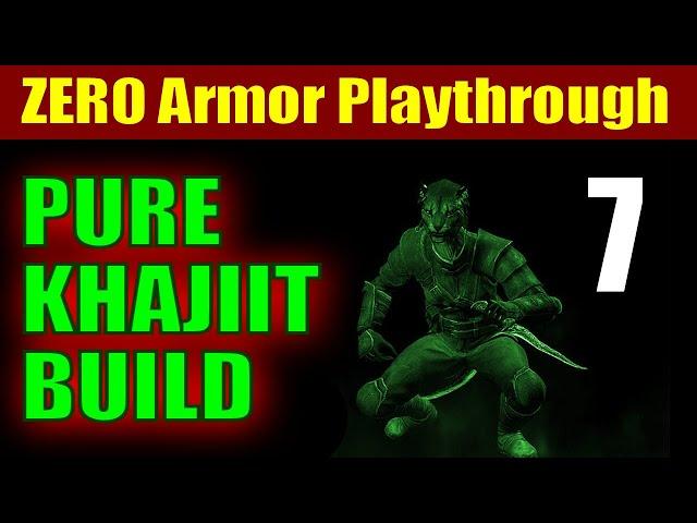 Skyrim PURE KHAJIIT Walkthrough ZERO ARMOR RUN Part 7, Free Elven Bow & Stealing a Dwarven Dagger