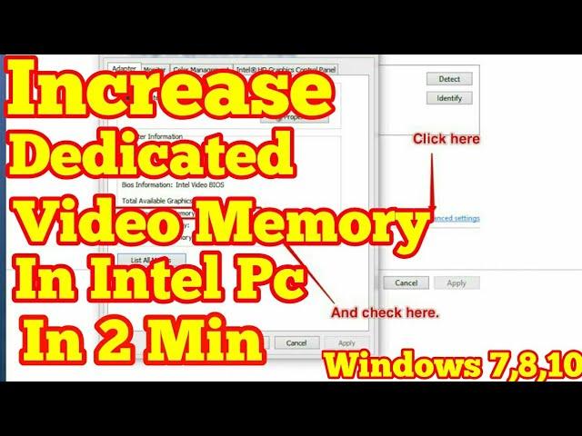 INCREASE DEDICATED VIDEO MEMORY IN INTEL HD PC | INCREASE VRAM(hp,acer,dell,asus) FOR WINDOWS 7,8,10