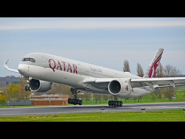 [4K] 2H+ CLOSE UP PlaneSpotting at Brussels Airport - 160 WINDY Landings and Takeoffs