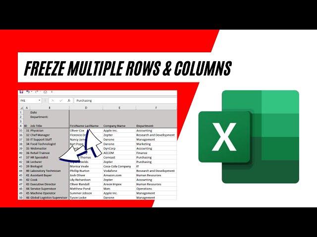 How to Freeze Multiple Rows and Columns in Excel