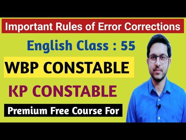 Important Rules of Error Corrections | Part 1 | WBP Constable | KP Constable |