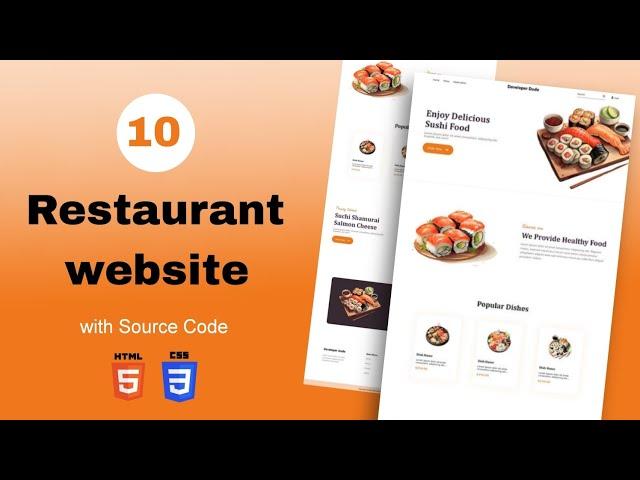 10 | Restaurant's Website 001 - HTML & CSS  || Menu Page | Frontend project