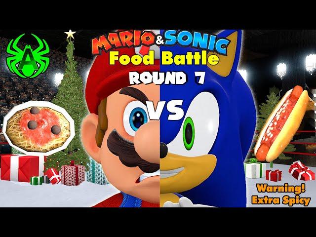 Mario VS Sonic Funny Animation: Food Battle Round 7 - Nintendo