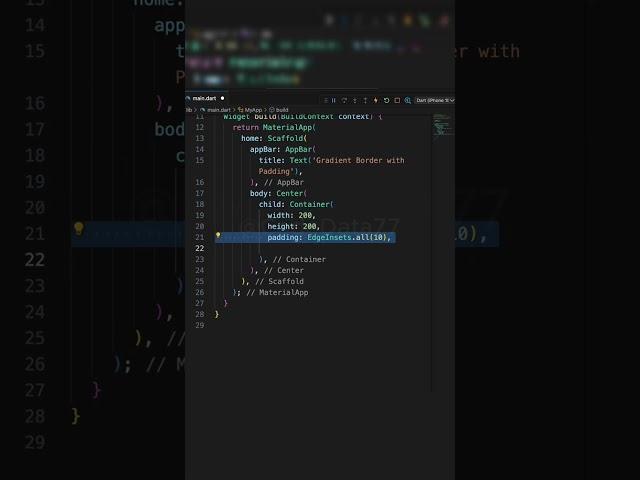 Container I Gradient Border with Padding #coding #flutter