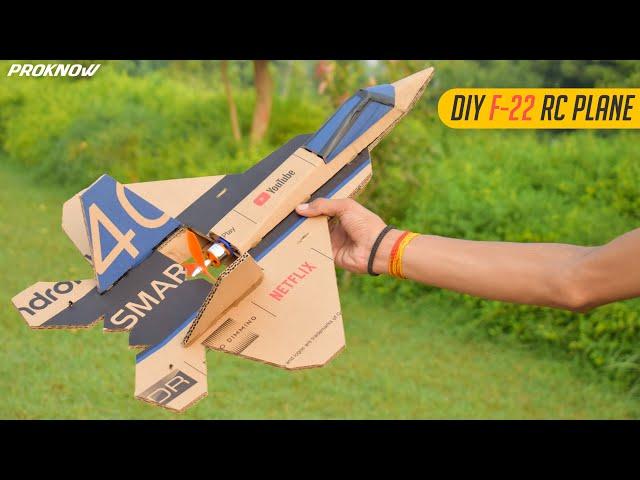 Making a RC Airplane using Cardboard | Homemade F-22 Raptor