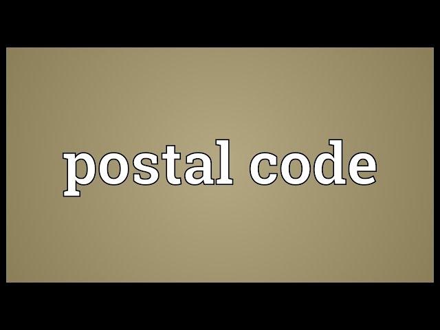 Postal code Meaning