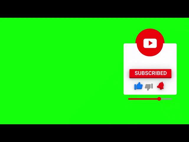 Футаж Подписка и Лайк Колокольчик You Tube Green Screen Скачать Футаж подписка