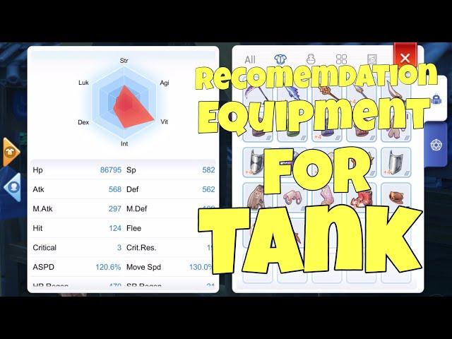 RAGNAROK M ETERNAL LOVE | RECOMENDATION EQUIPMENT FOR TANK (PALADIN/CRUSADER)